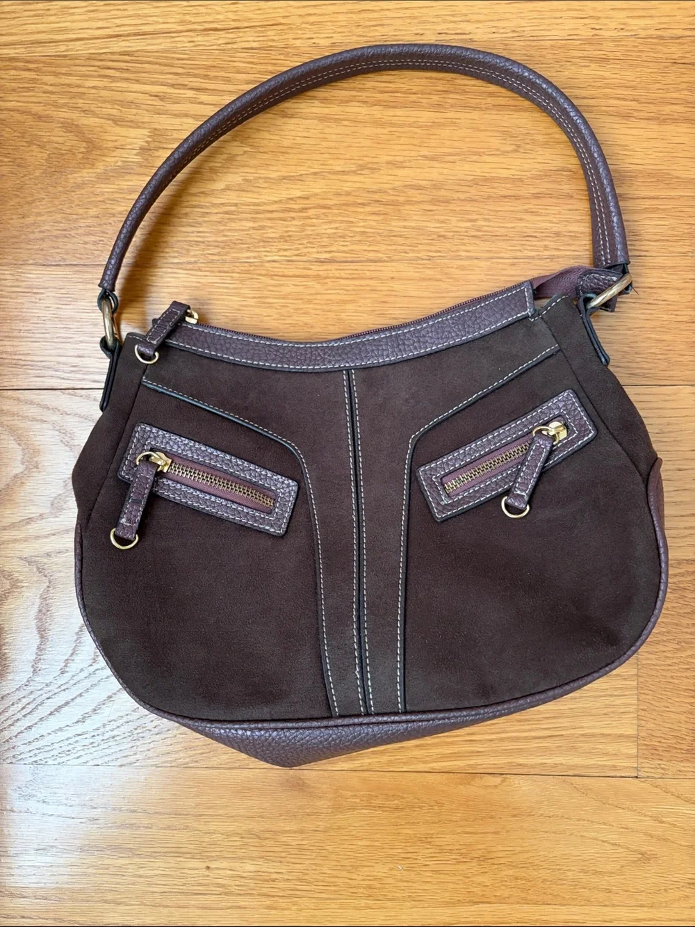 Classic Brown Suede Shoulder Bag